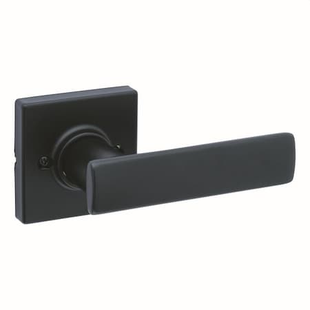 Kwikset Breton Lever Half Dummy with Square Rose Matte Black Finish 488BRNLSQT-514